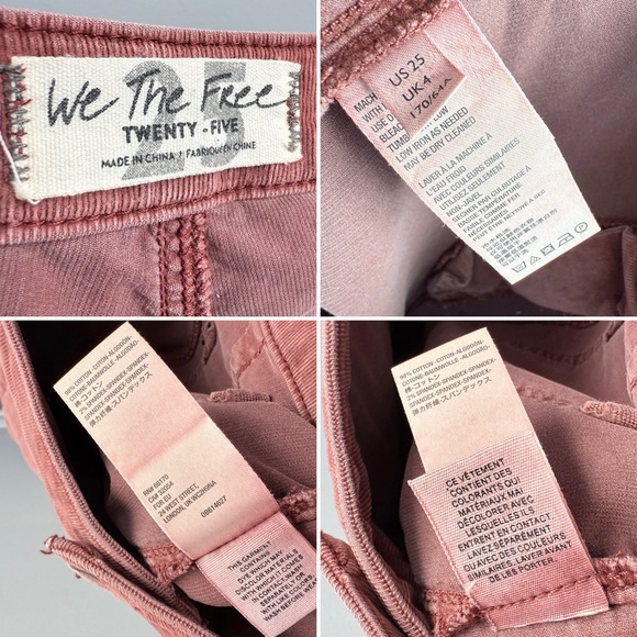 We The Free People Just Float On Corduroy Flare Jeans Pants 25 Bell Bottom 70s - Picture 15 of 16